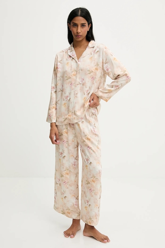 Answear Lab piżama tkanina beżowy 653.cjk