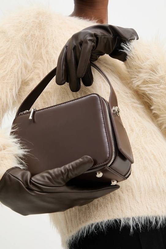 Answear.LAB manusi de piele maro plain glove