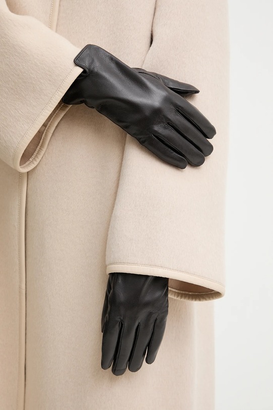 Кожени ръкавици Answear.LAB гладка кожа кафяв plain glove 2