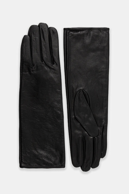 Answear.LAB rękawiczki skórzane skóra licowa czarny midlong33