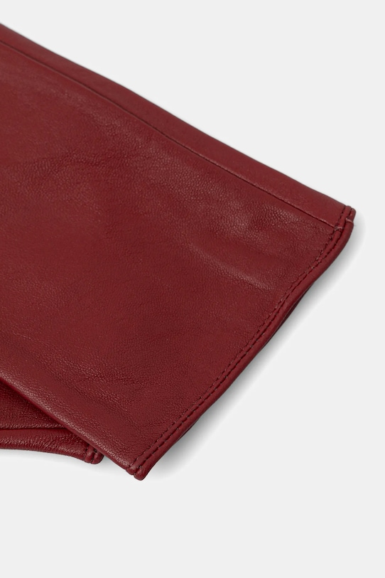 Answear.LAB rękawiczki skórzane midlong33.bordo bordowy WA25