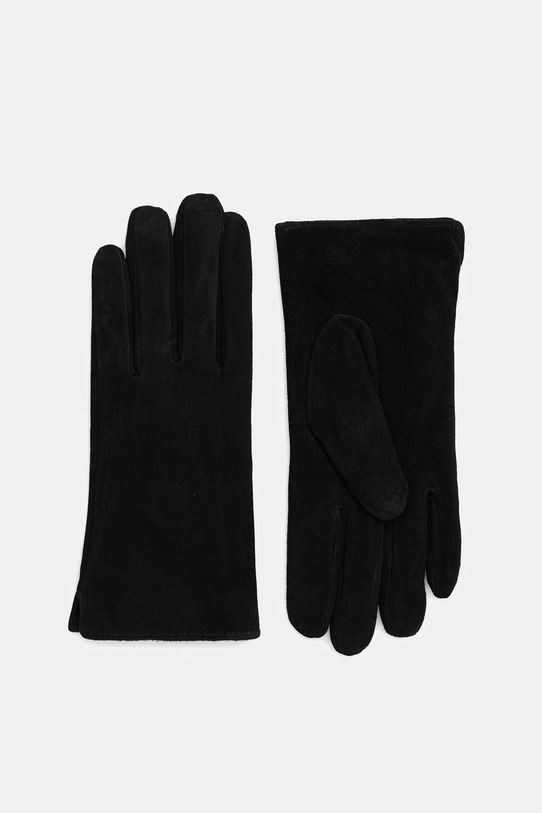 Answear.LAB rękawiczki zamszowe skóra zamszowa czarny PLAIN.GLOVE.fh