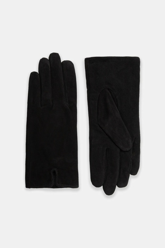 Answear.LAB rękawiczki zamszowe skóra zamszowa czarny plain.glove.2.fh
