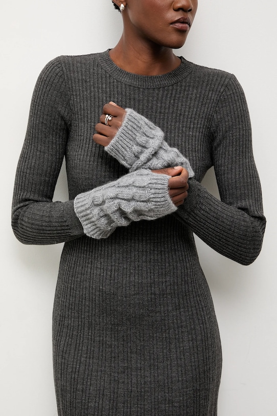 Answear.LAB rękawiczki z wełną z dodatkiem wełny szary rękawiczki