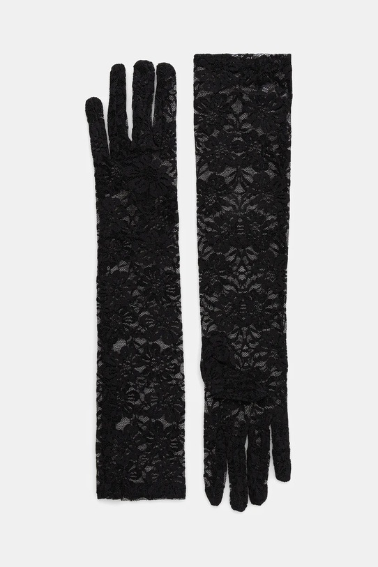 Answear.LAB rękawiczki drobny wzór czarny lace.long.glove