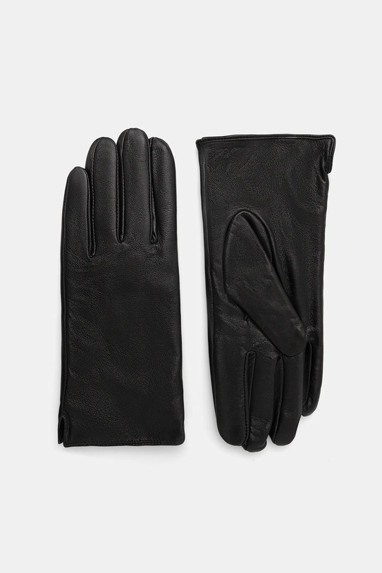 Answear.LAB rękawiczki skórzane skóra licowa czarny plain.glove
