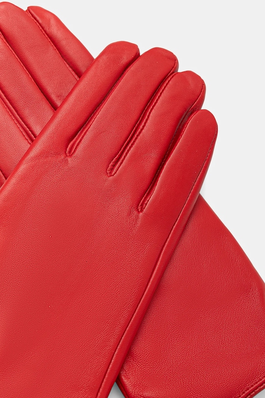 Answear.LAB rękawiczki skórzane plain.glove.1 czerwony WA25