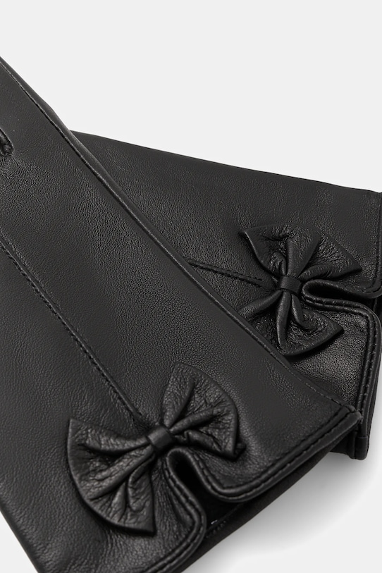 Answear.LAB rękawiczki skórzane classy.bow czarny WA25