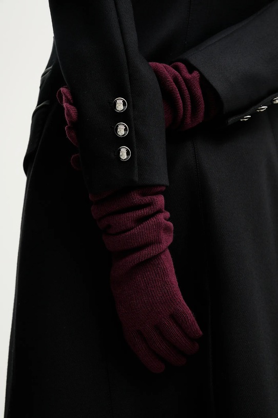 Answear.LAB rękawiczki z dodatkiem wełny bordowy WA25-RED028
