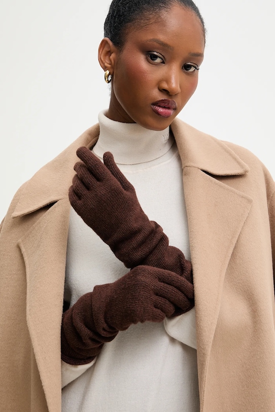 Рукавиці з додаванням вовни Answear.LAB з домішкою вовни коричневий WA25-RED028