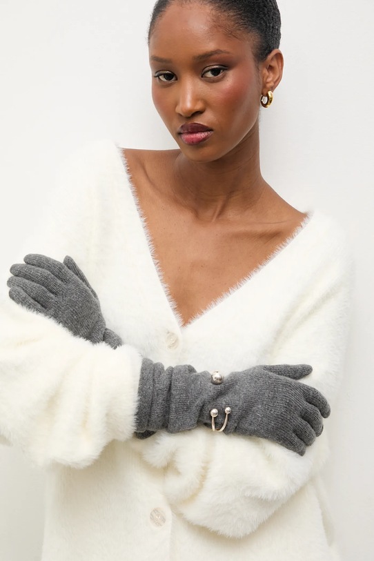 Answear.LAB rękawiczki z dodatkiem wełny szary WA25-RED028