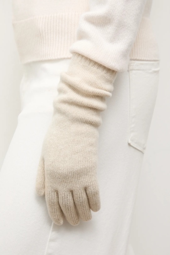 Answear.LAB rękawiczki wełniane WA25-RED029 beżowy WA25