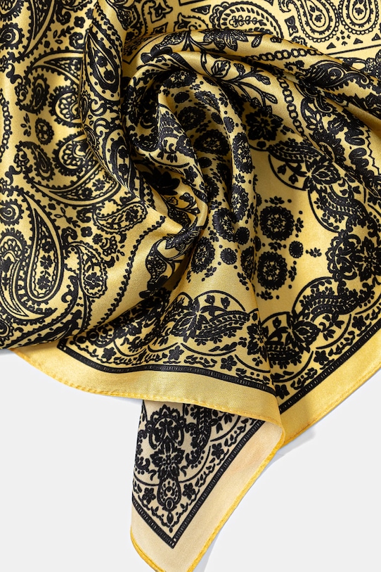 Accesorii Answear.LAB esarfa de matase 54x54 galben