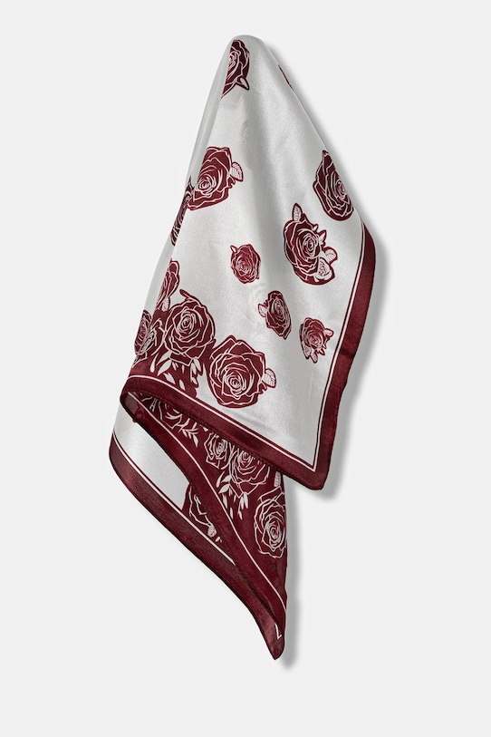 Answear.LAB apaszka jedwabna tkanina brązowy 54x54a