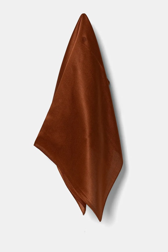 Answear.LAB apaszka jedwabna 50x50 brązowy WA25