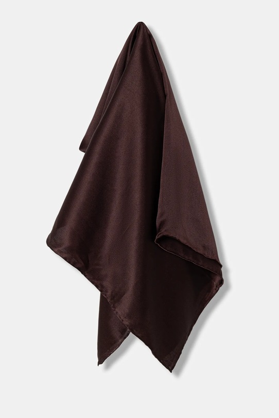 Answear.LAB apaszka jedwabna tkanina brązowy 90x90
