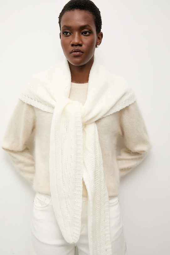 Answear.LAB szalik z wełną merino beżowy 2506031-032