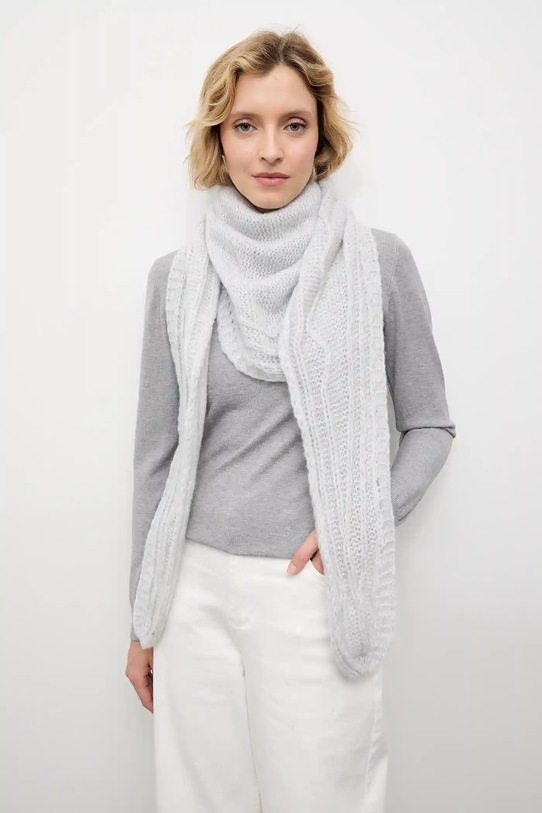 Answear.LAB szalik z wełną szary 2506031-032