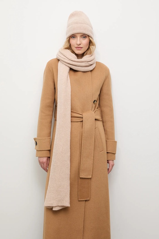 Answear.LAB szalik z wełną merino beżowy 2311100-061