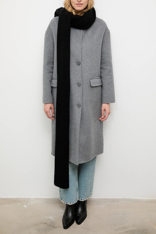 Answear.LAB szalik z wełną merino dzianina czarny 2311100-061