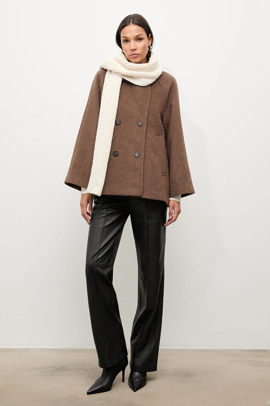 Answear.LAB szalik z wełną WA25-SAD029 beżowy