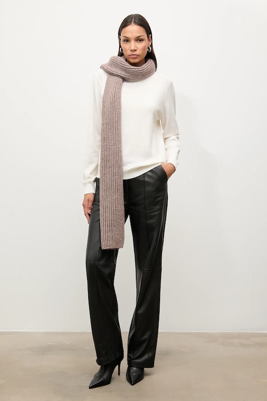 Vlnený šál Answear.LAB pletenina hnedá WA25-SAD029