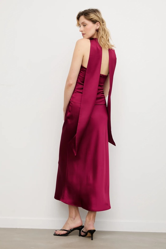 Answear.LAB top i spódnica tkanina bordowy 93055.93073
