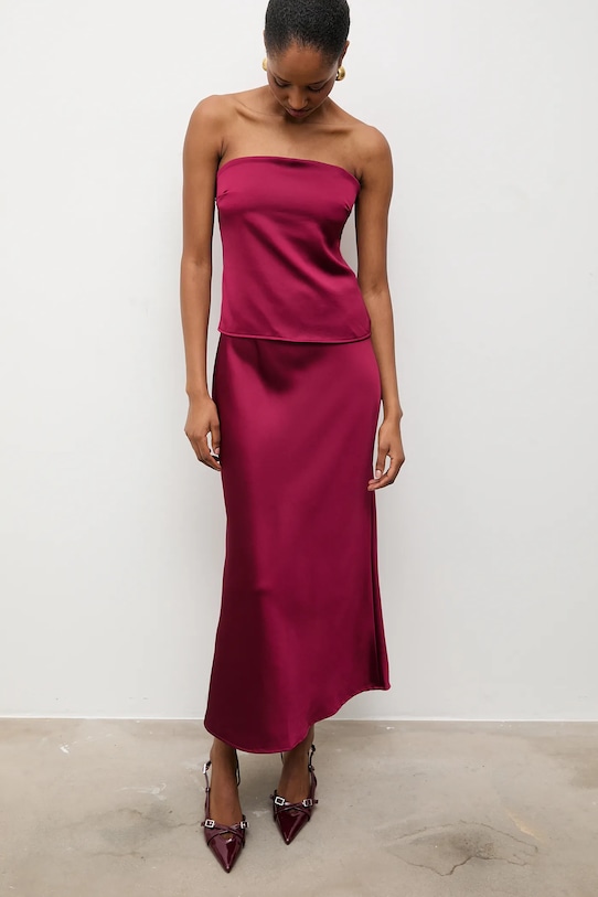 Odzież Answear.LAB top i spódnica 93055.93073 bordowy