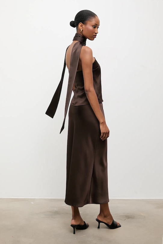 Odzież Answear.LAB top i spódnica 93055.93073 brązowy