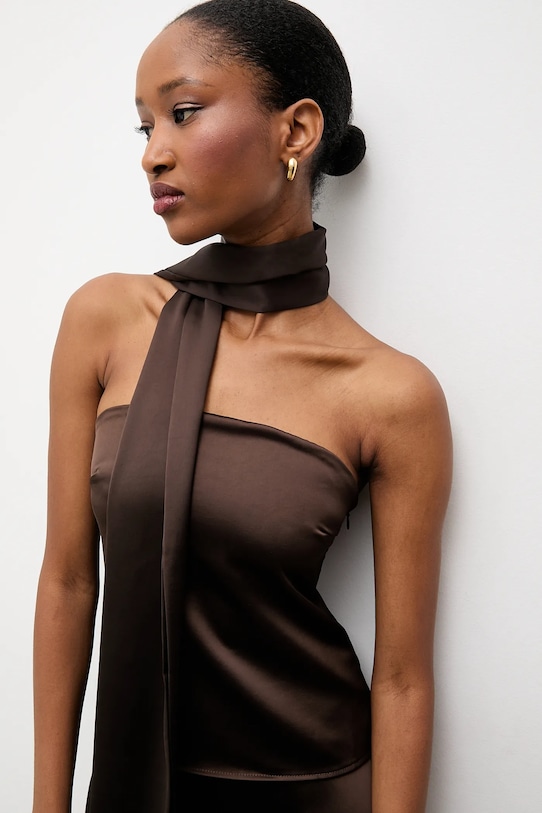 Answear.LAB top i spódnica brązowy 93055.93073