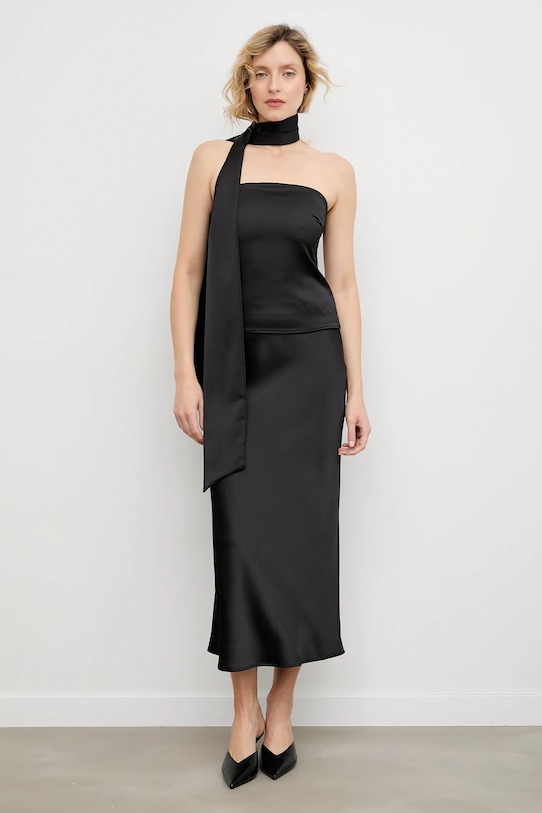 Answear.LAB top și fustă panza negru 93055.93073