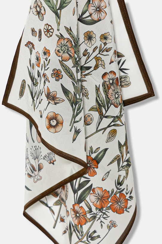 Akcesoria Answear.LAB apaszka jedwabna 53x53.cms brązowy