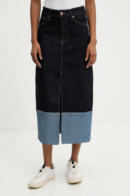 Answear.LAB spódnica jeansowa z elastanem granatowy mg721.FLK