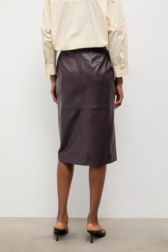 Ruházat Answear.LAB kivágással bőr szoknya WA25-SDD020 burgundia