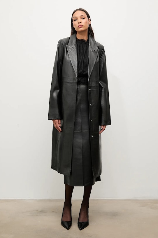 Answear.LAB spódnica skórzana WA25-SDD020 czarny WA25