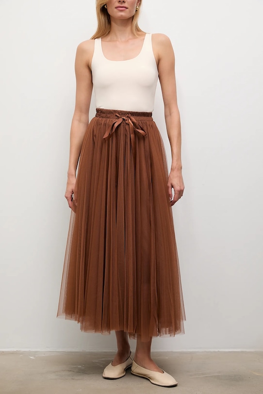 Спідниця Answear.LAB casual коричневий CK08077.FLK