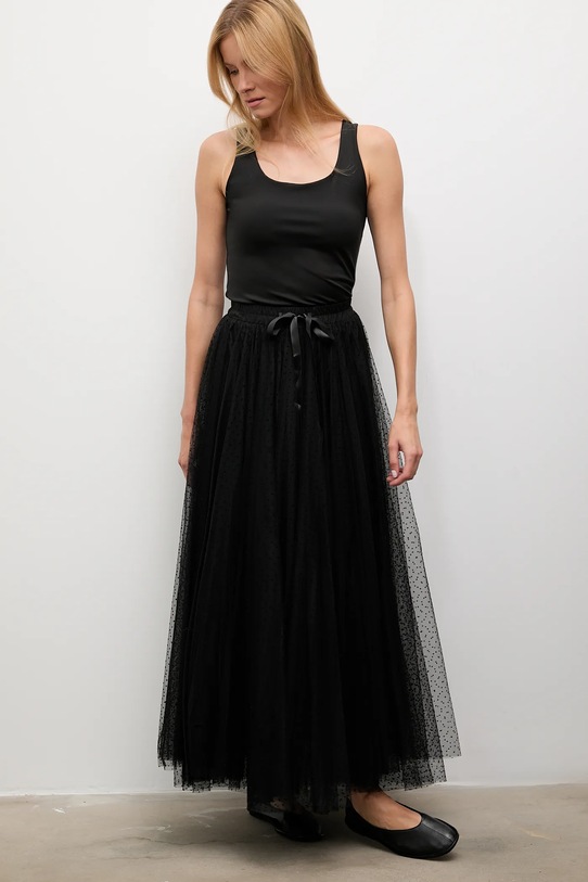 Answear.LAB spódnica rozkloszowany czarny ck08077.3.FLK