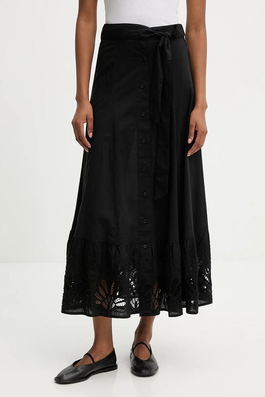 Answear.LAB spódnica bawełniana casual czarny krispy.skirt.flk