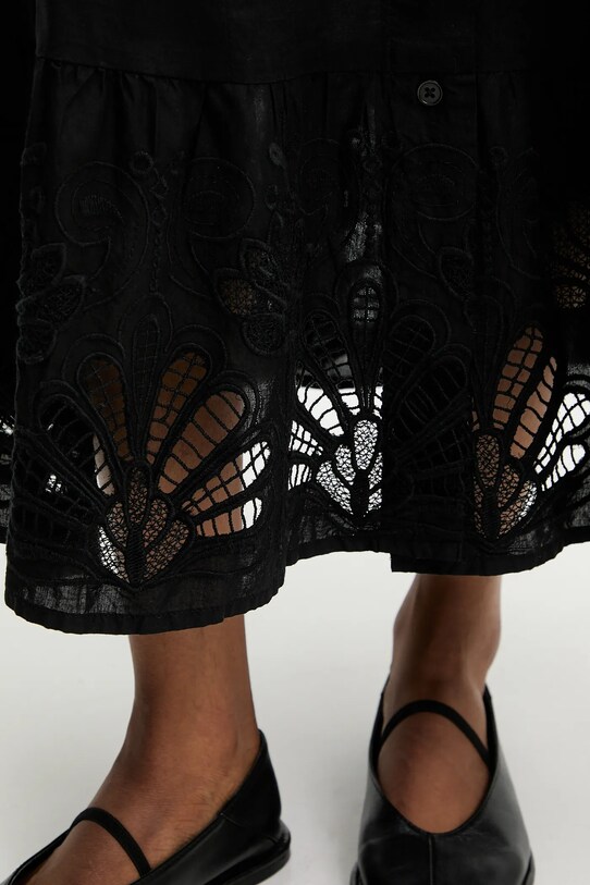 Answear.LAB spódnica bawełniana czarny krispy.skirt.flk