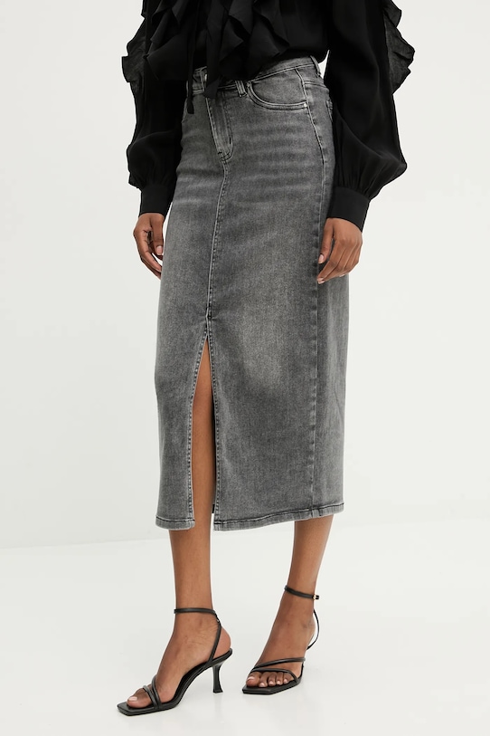 Rifľová sukňa Answear.LAB rifľovina sivá dj2671.FLK