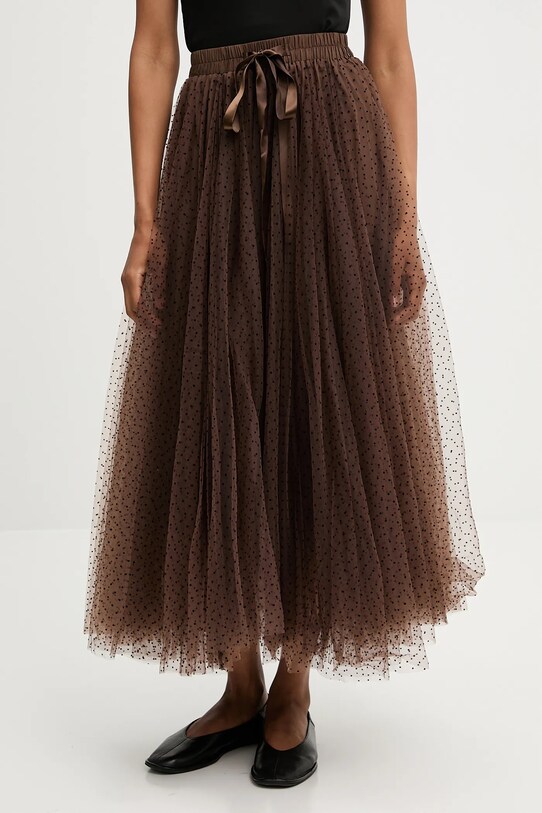 Спідниця Answear.LAB midi коричневий ck08077.3.b.FLK