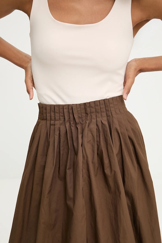 Answear.LAB fusta din bumbac maro LC240504.hak