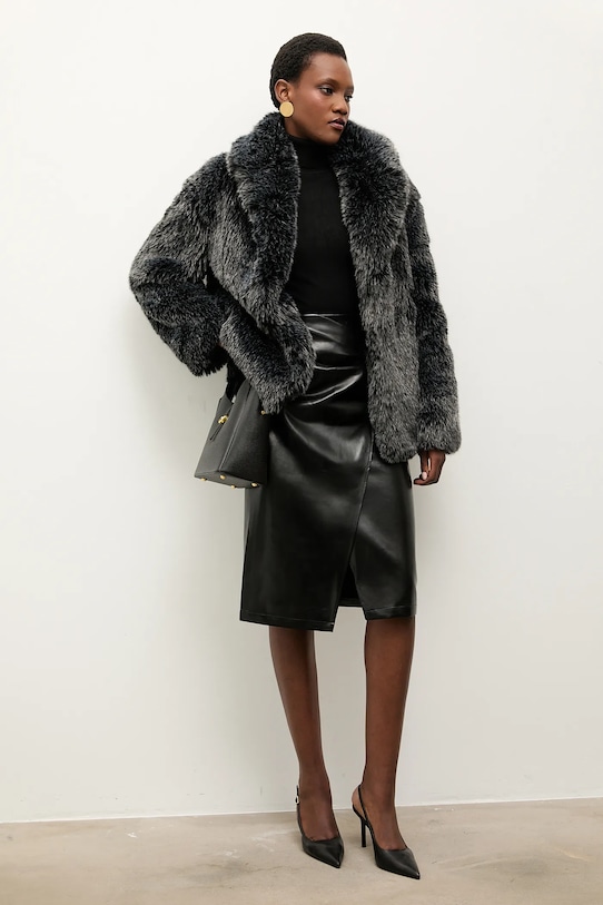 Answear.LAB fusta 530213.hak negru WA25