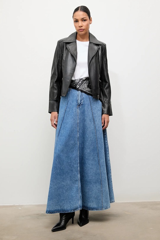 Rifľová sukňa Answear.LAB 40661S5.TOS modrá WA25