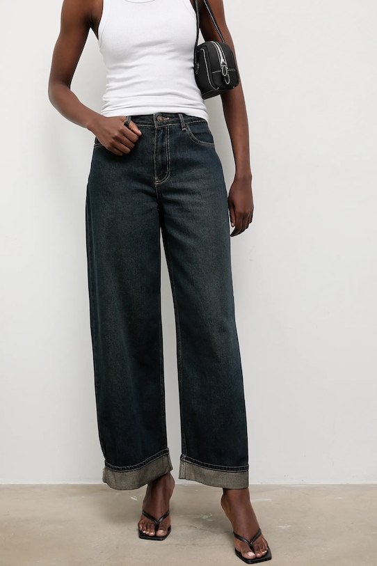 Answear.LAB jeansy bawełniane granatowy 24673.TOS