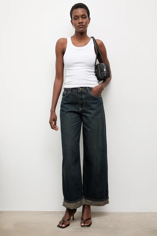 Answear.LAB jeansy bawełniane 24673.TOS granatowy WA25