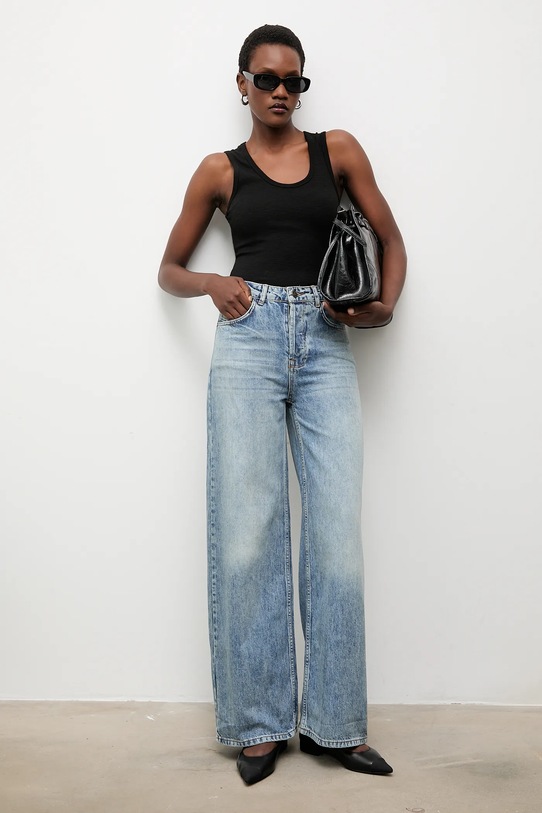 Answear.LAB jeansy bawełniane 256257.tos niebieski WA25