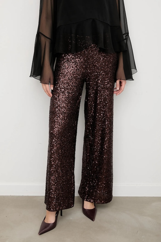 Answear.LAB pantaloni drept maro 91210