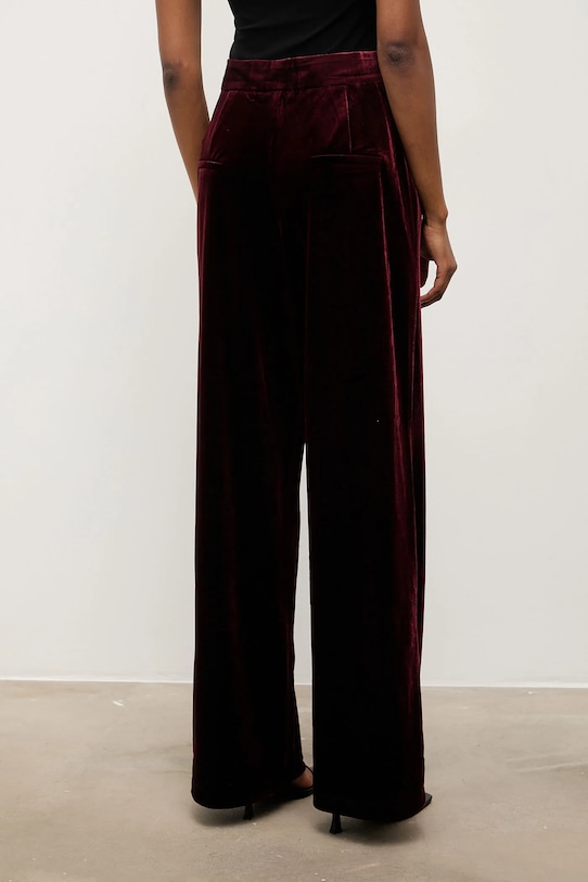 Îmbrăcăminte Answear.LAB pantaloni de catifea 3080 burgundia