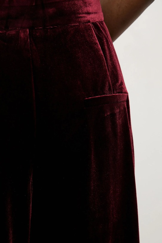 Answear.LAB pantaloni de catifea burgundia 3080
